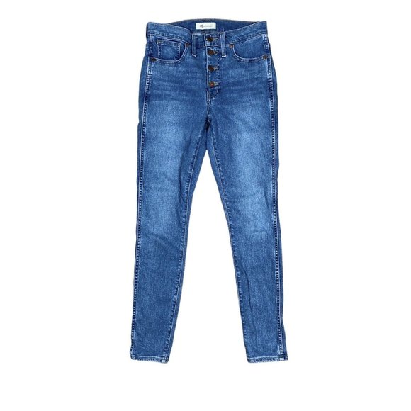 Madewell Jeans Women's 27 Blue 10" High Rise Skinny Button Fly - Picture 2 of 10